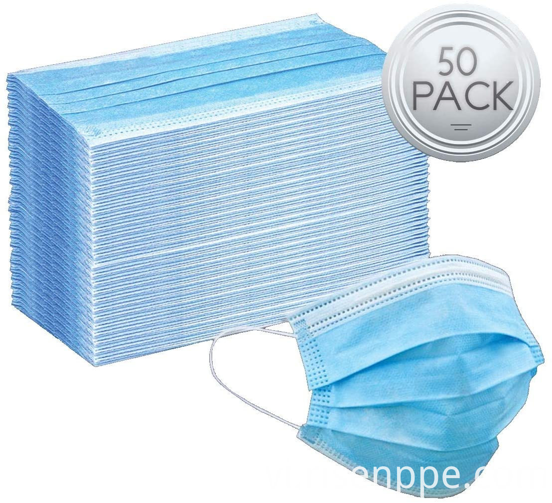 Khẩu trang đeo tai không dệt 3-PLY dùng một lần cho trẻ em và người lớn Disposable 3-PLY Non-woven Earloop Face Respirator for Children and Adults